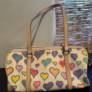 Vintage Dooney & Bourke Scribble Heart Mini Duffel - NEVER USED
